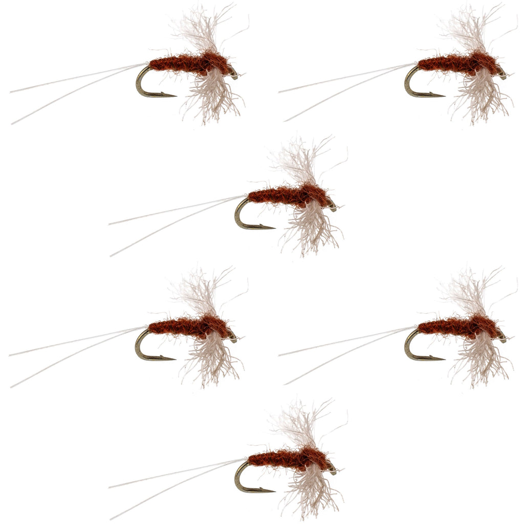 Poly Wing Rusty Spinner Mayfly 6 Flies Hook Size 18