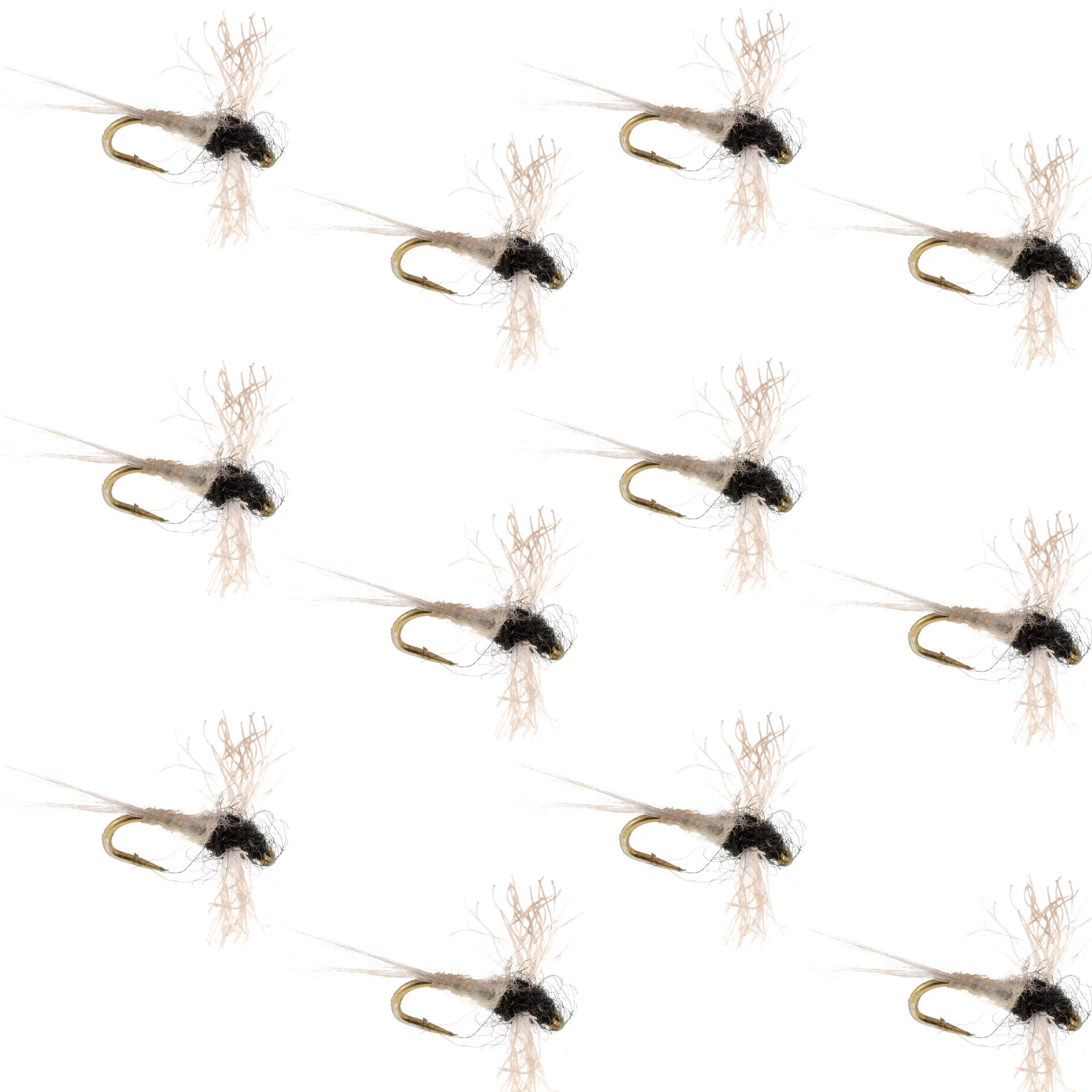 Z-Lon Wing Trico Spinner Kapok Body Hook 12 Flies Size 24
