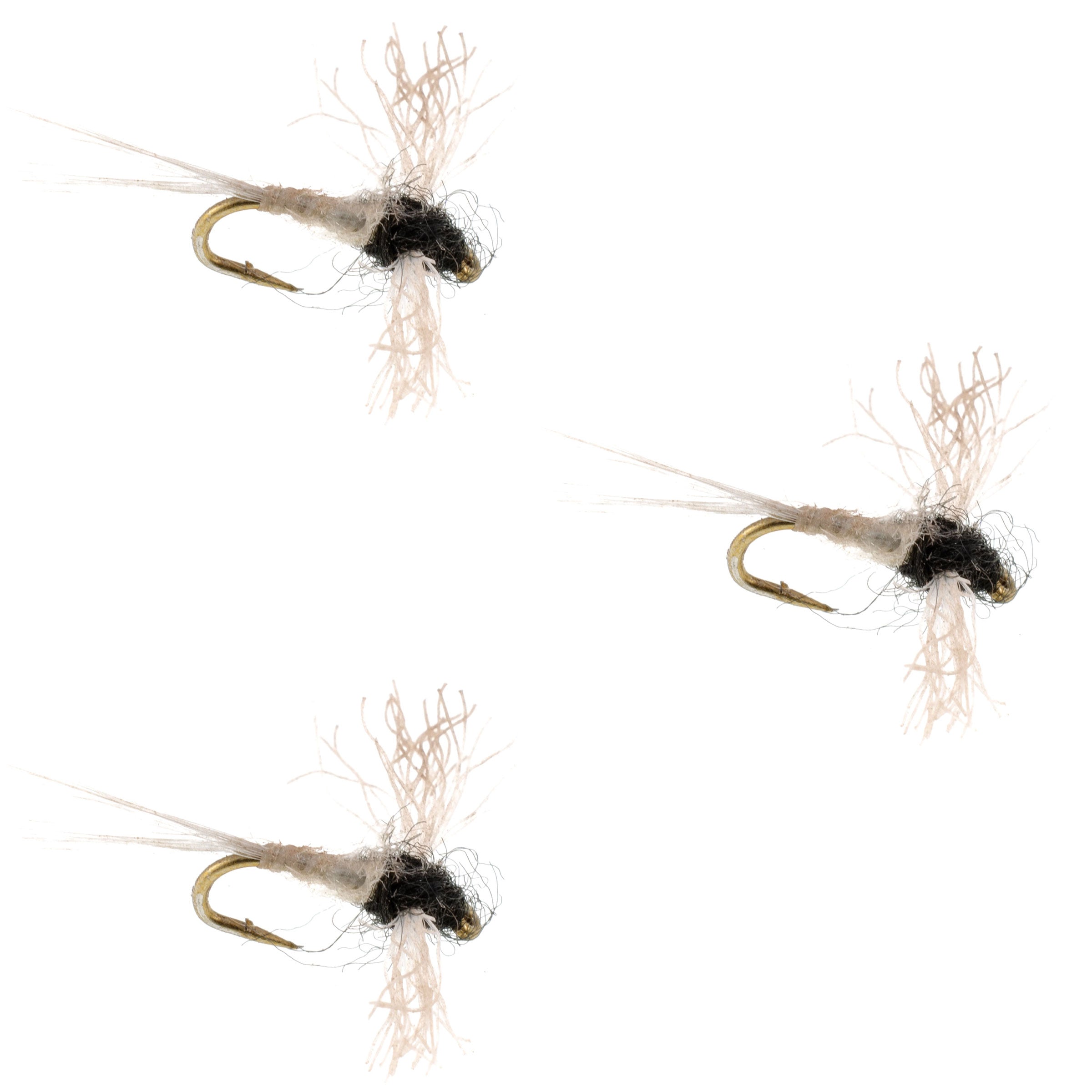 3 Pack Z-Lon Wing Trico Spinner Kapok Body Flies Size 22