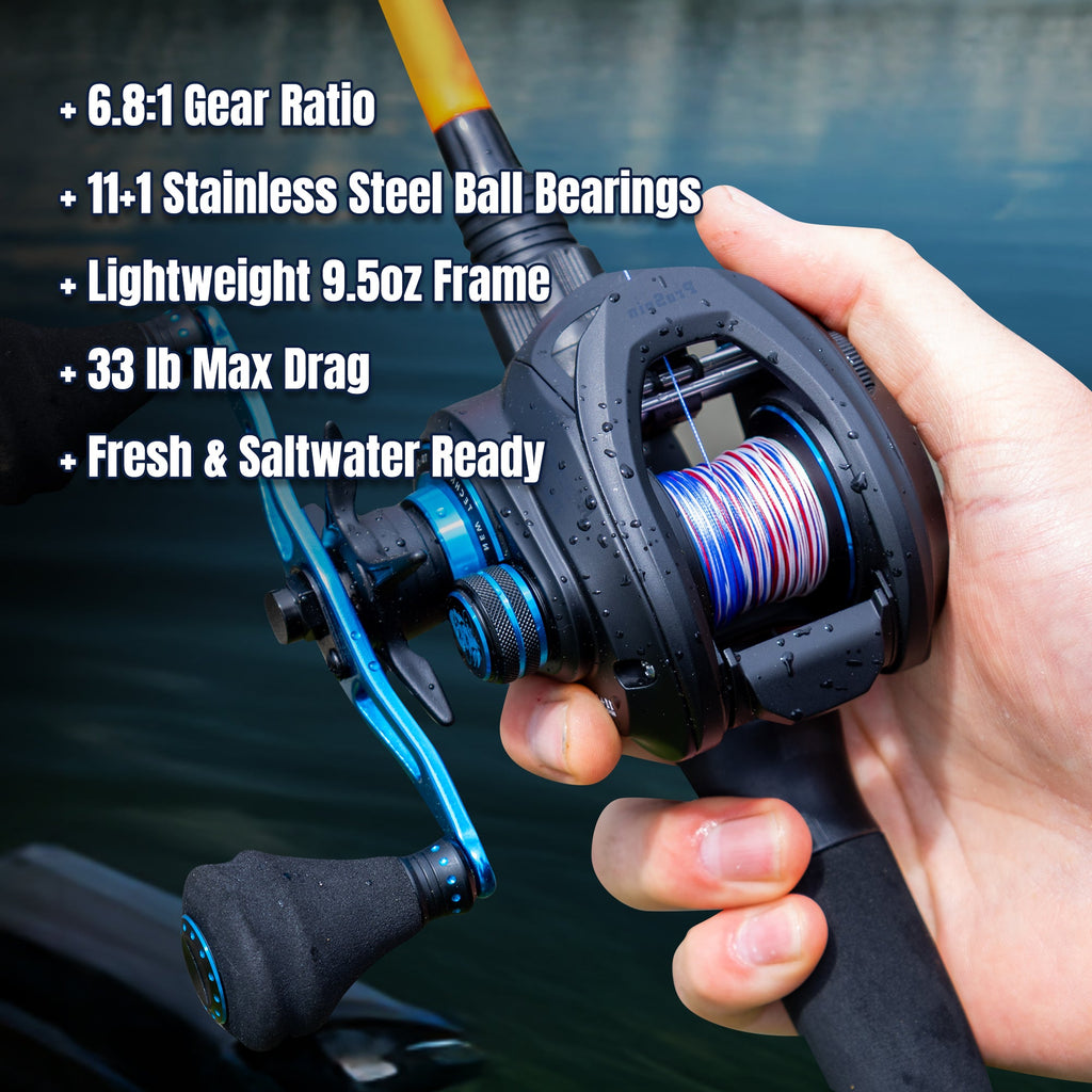Reaction Tackle Baitcasting Fishing Reel – ProSpin Edition - 6.8:1 Gear Ratio