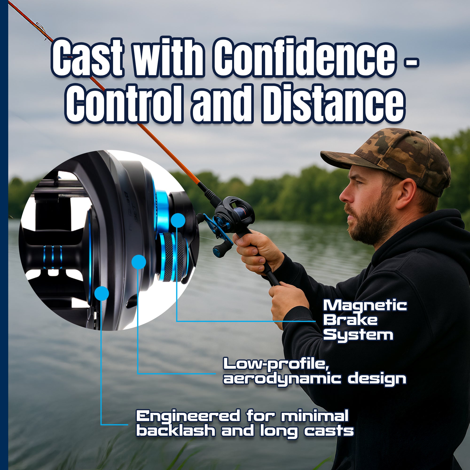 Reaction Tackle Baitcasting Fishing Reel – ProSpin Edition - 6.8:1 Gear Ratio