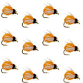 Bead Head LaFontaine Amber Deep Sparkle Caddis Pupa - 1 Dozen Flies Hook Size 18