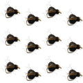 Bead Head LaFontaine Black Deep Sparkle Caddis Pupa - 12 Flies Size 16