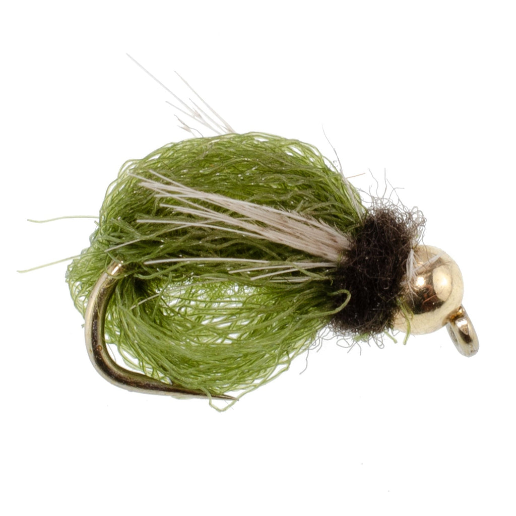 Bead Head LaFontaine Olive Deep Sparkle Caddis Pupa - 1 Dozen Flies Hook Size 18