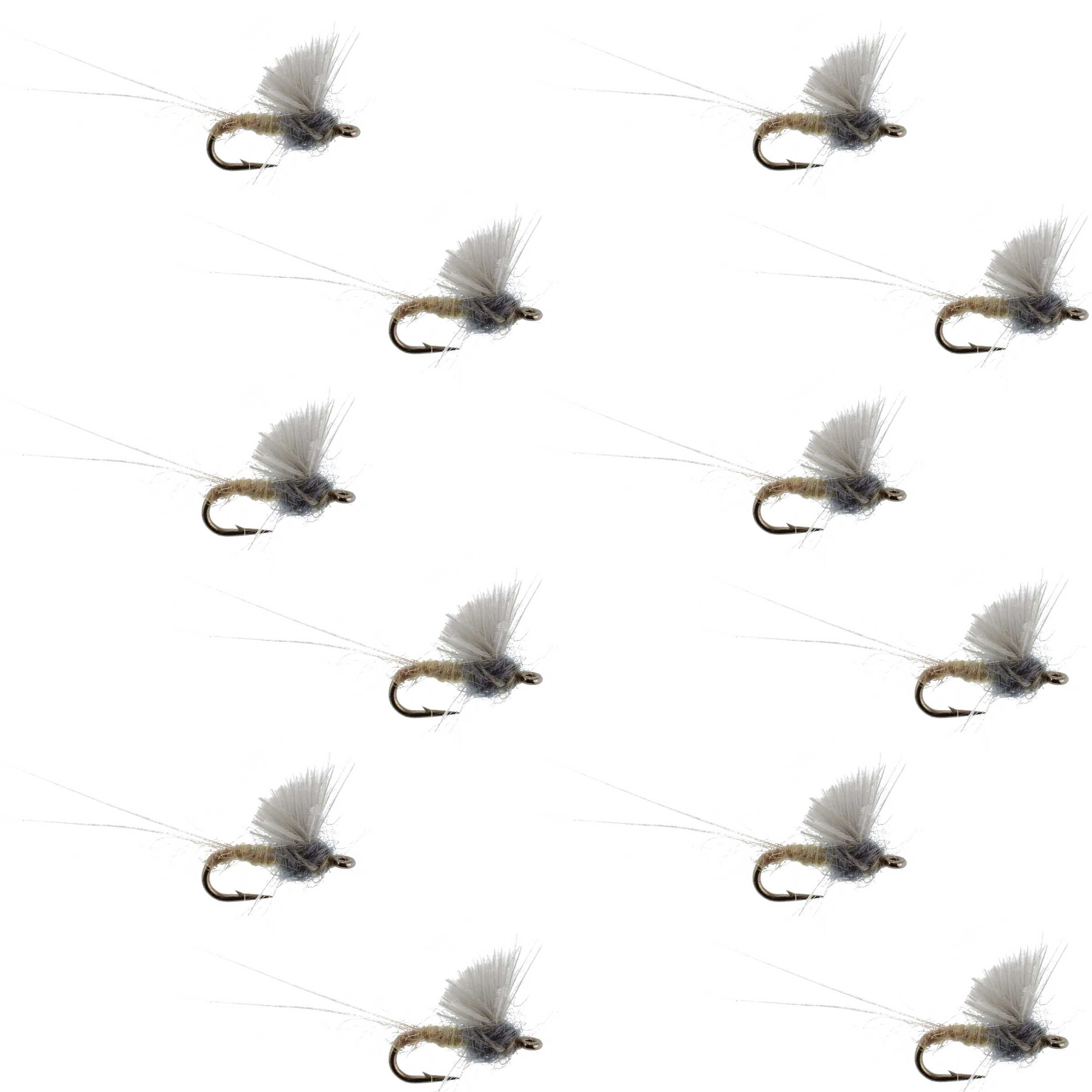 RS2 Gray Emerger Midge - 12 Flies Hook Size 20