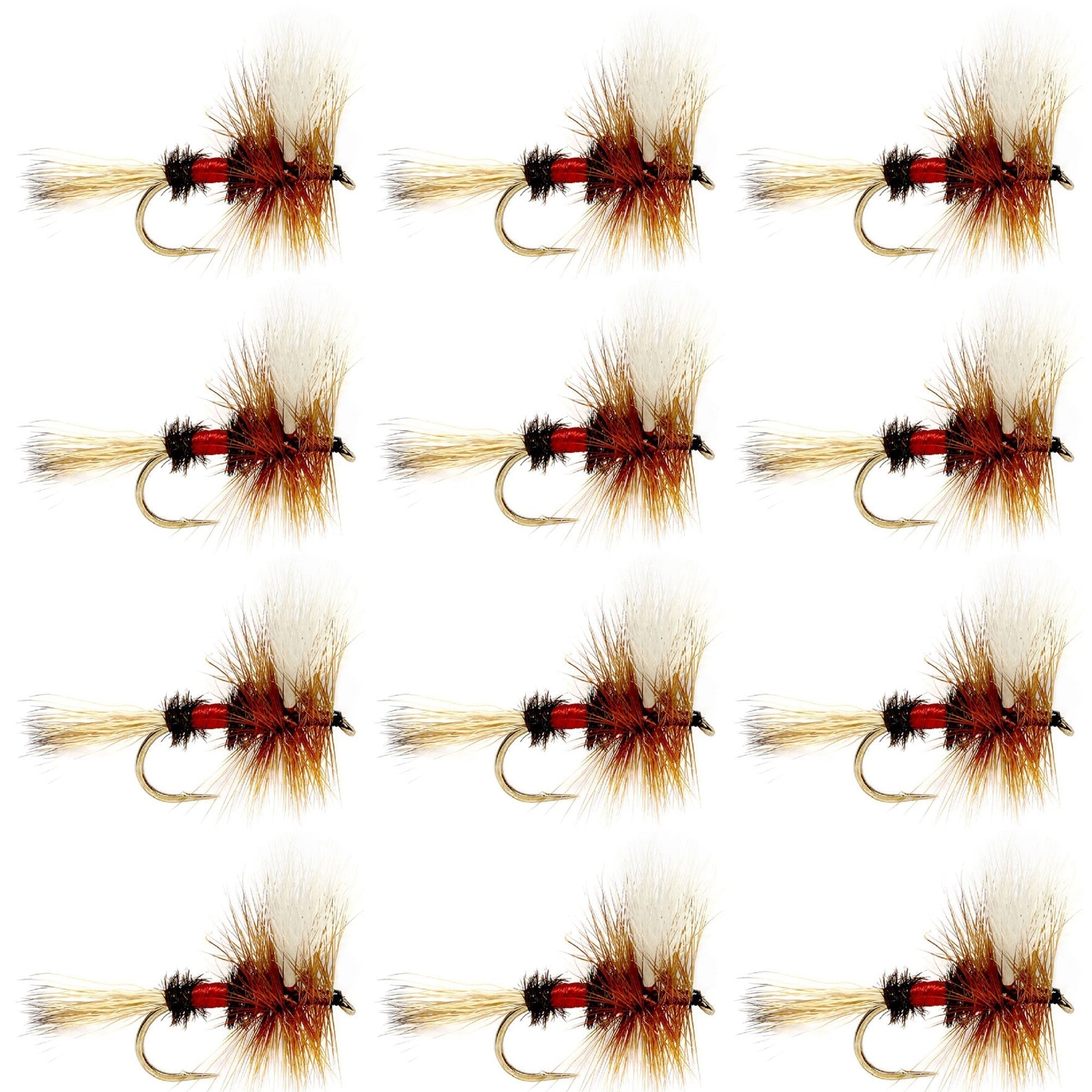Royal Wulff Classic Trout Dry Fly Fishing Fly - Set of 12 Flies Size 14 - One Dozen