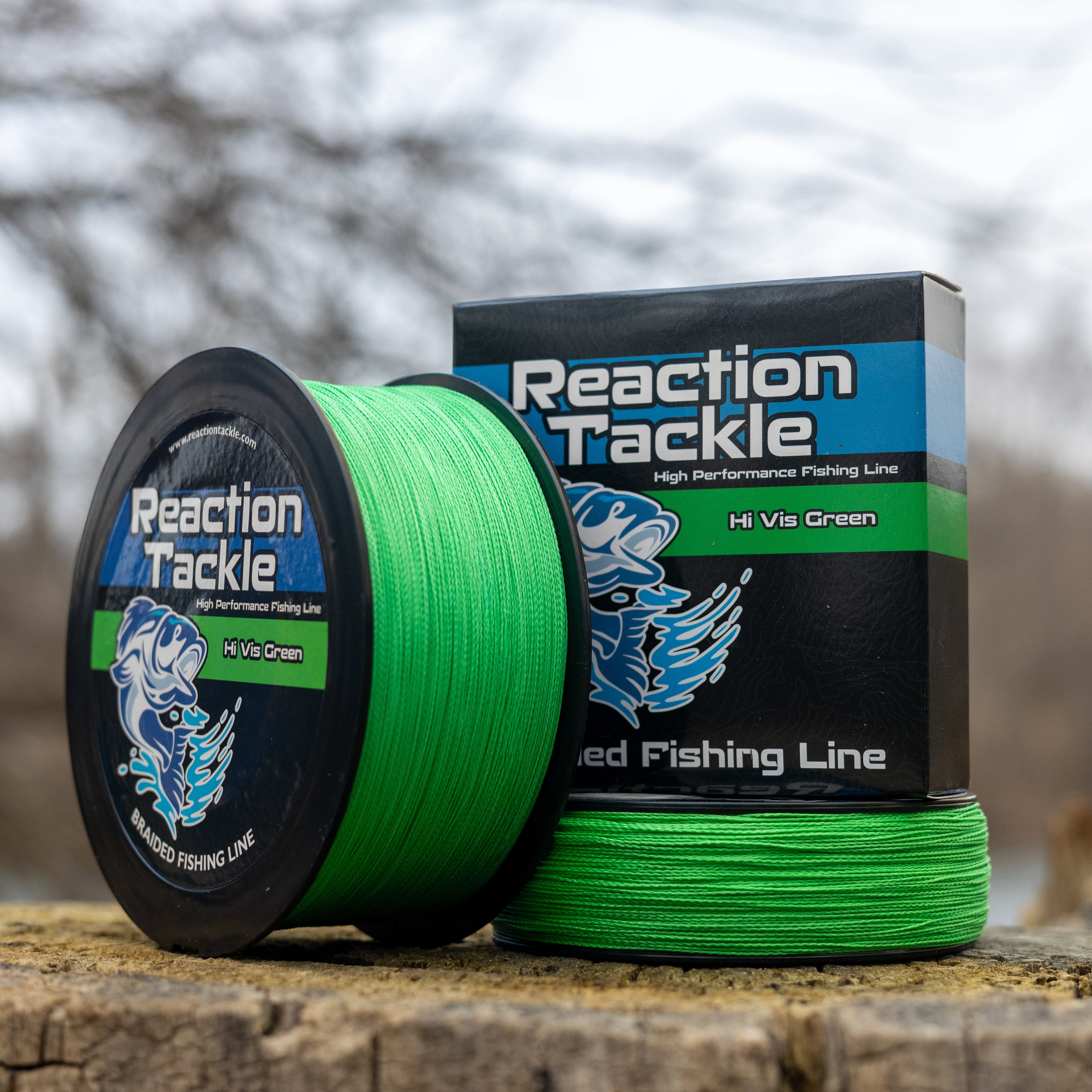 Reaction Tackle Braided Fishing Line - Hi-Vis Green