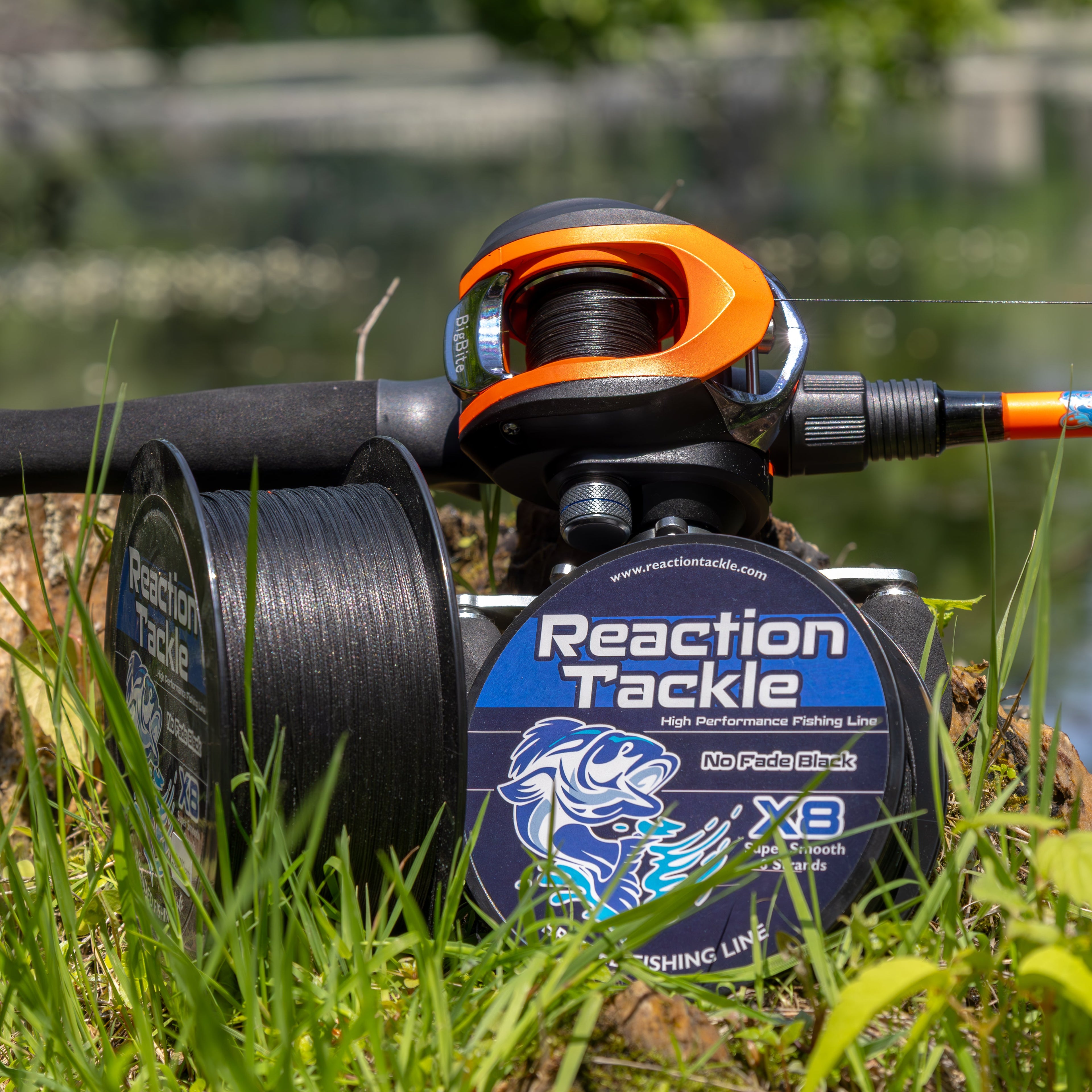 Reaction Tackle X8 Braided Fishing Line - NO FADE Black 8 Strand