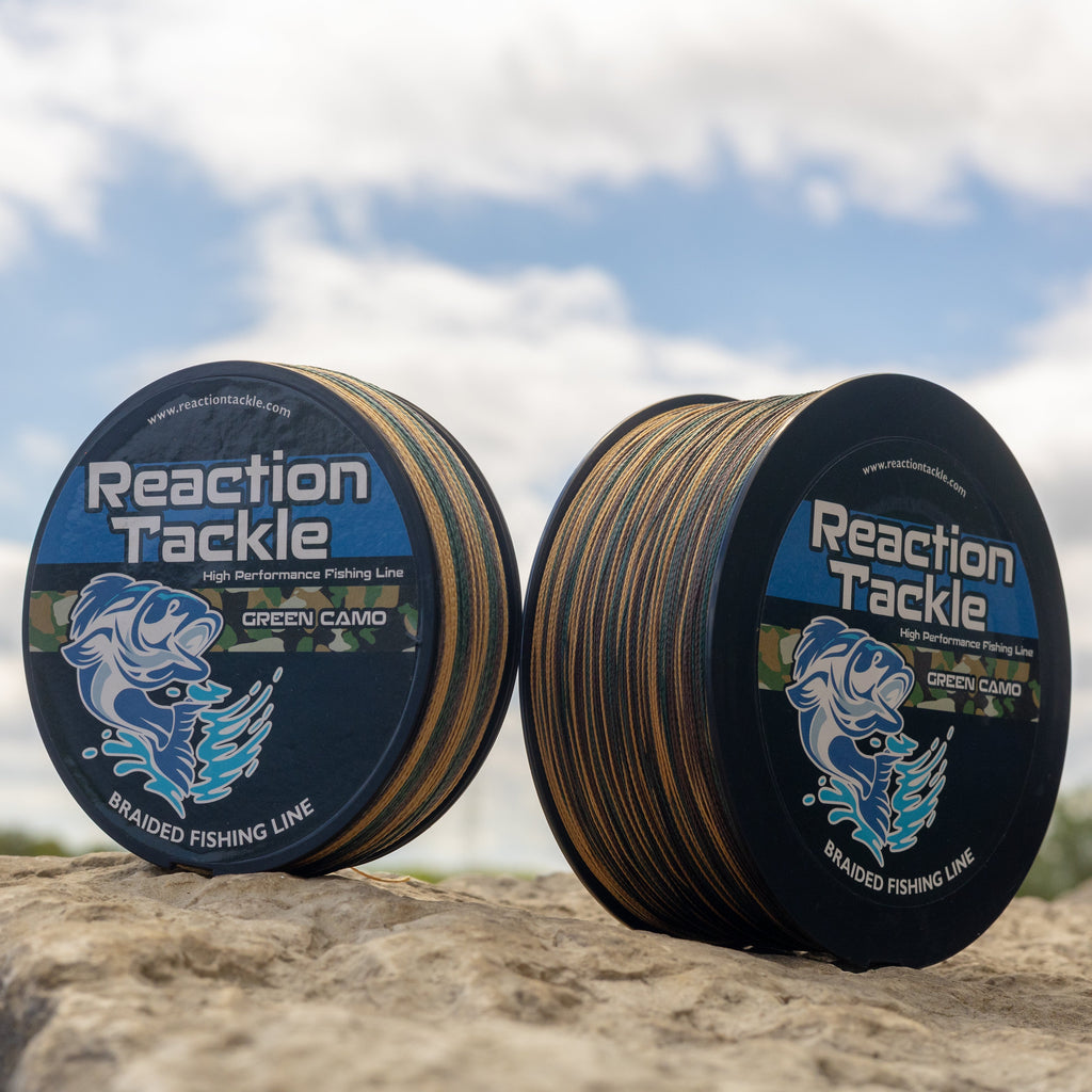 Reaction Tackle Braided Fishing Line - Green Camo