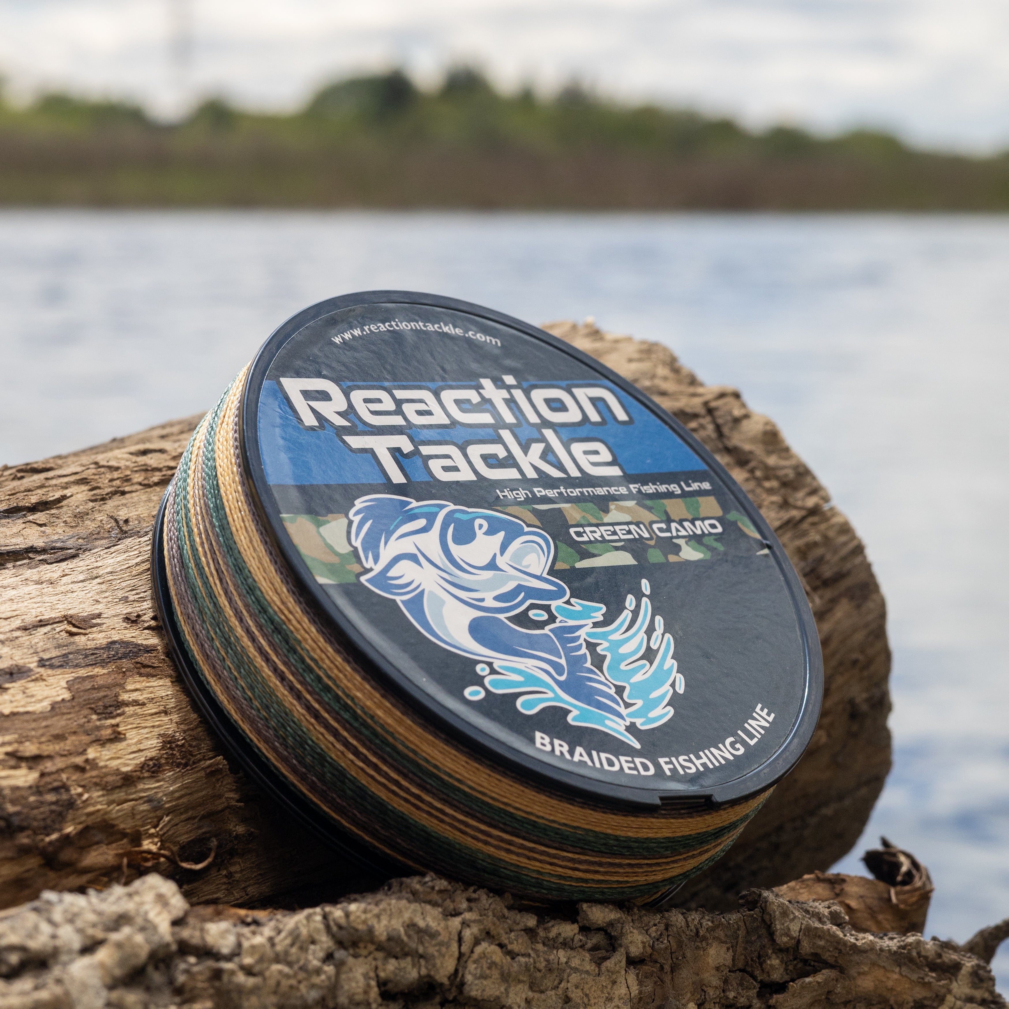 Reaction Tackle Braided Fishing Line - Green Camo