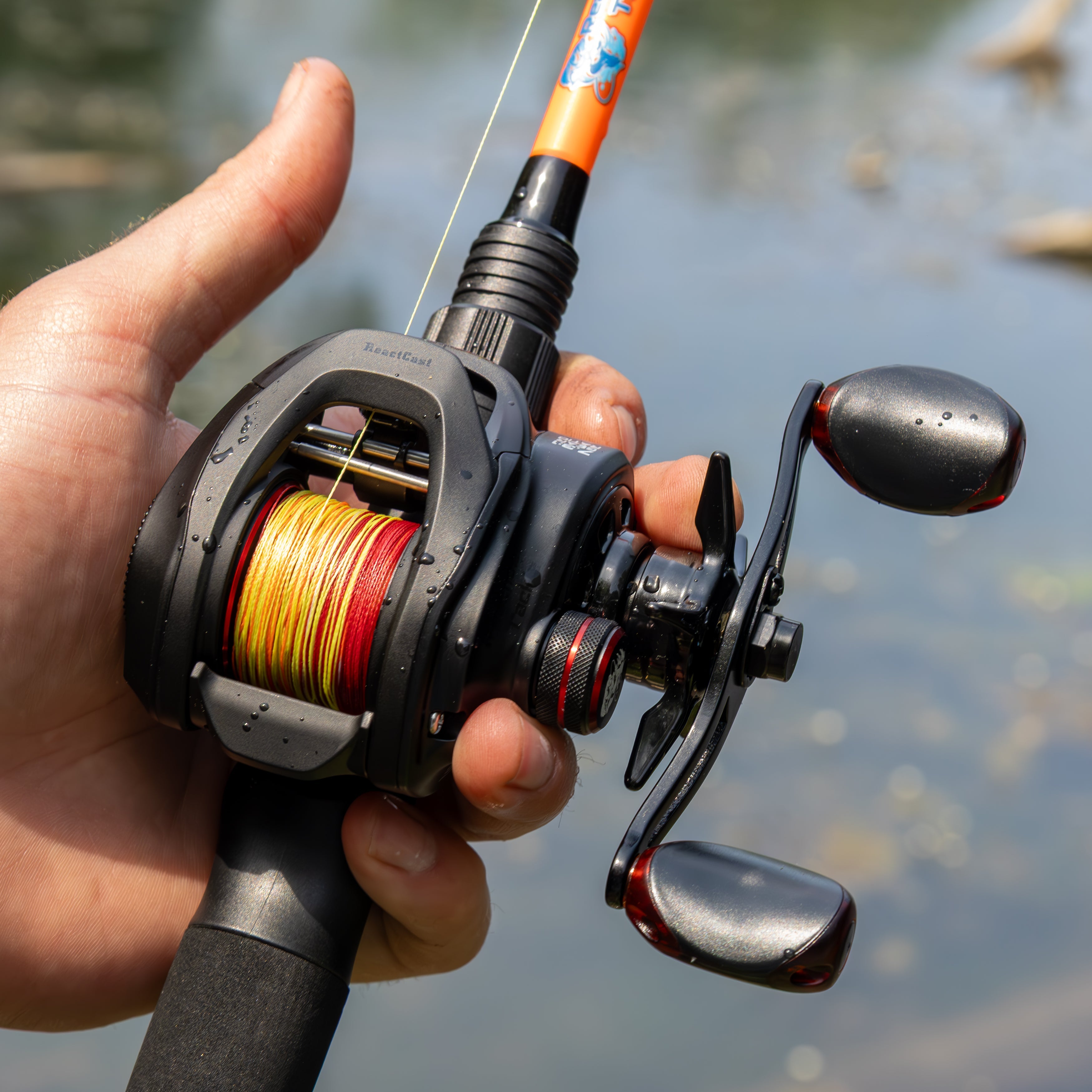Reaction Tackle Braided Fishing Line - Fire Camo