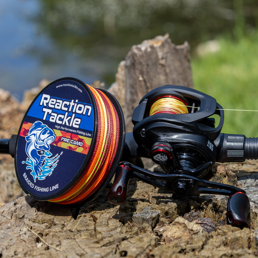 Reaction Tackle Braided Fishing Line - Fire Camo