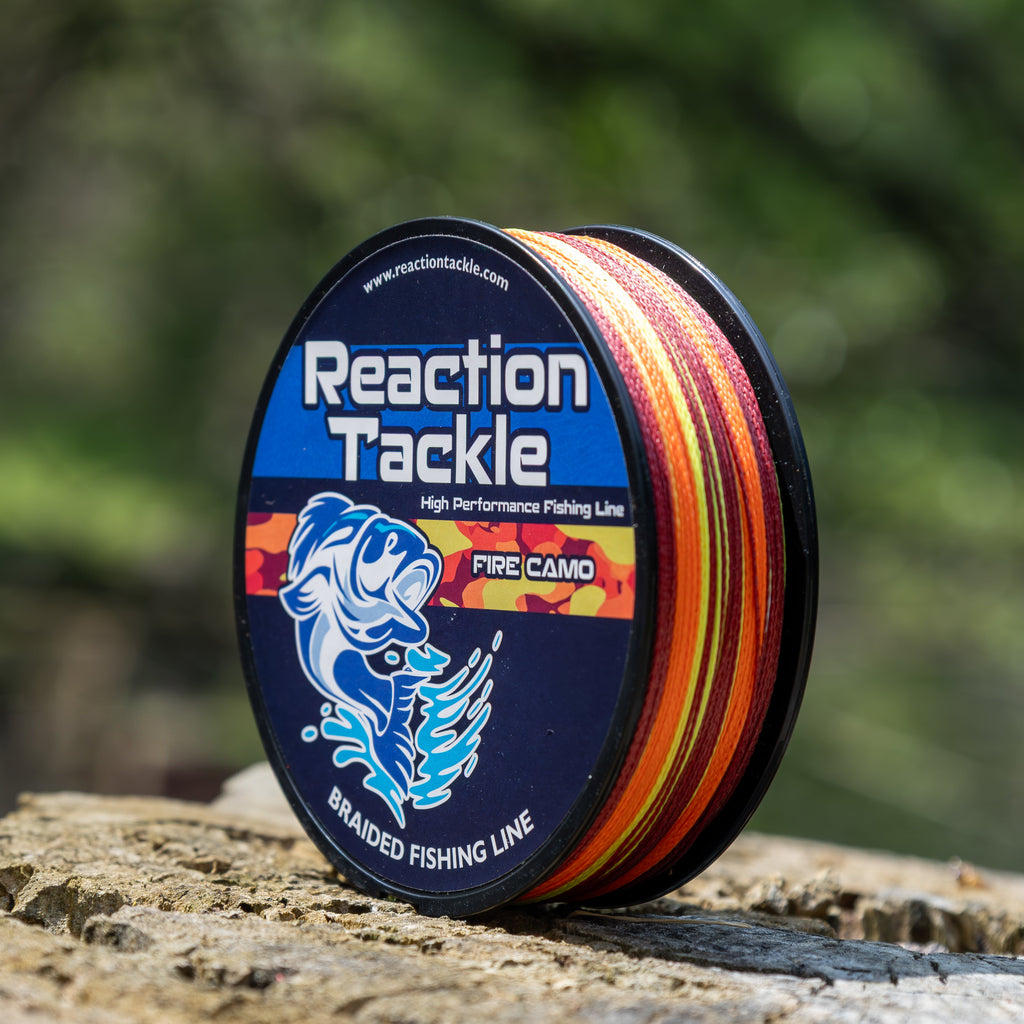 Reaction Tackle Braided Fishing Line - Fire Camo