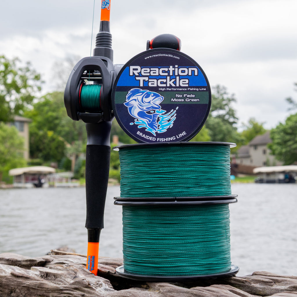 Reaction Tackle Braided Fishing Line - NO FADE Moss Green