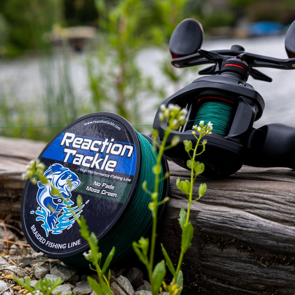 Reaction Tackle Braided Fishing Line - NO FADE Moss Green