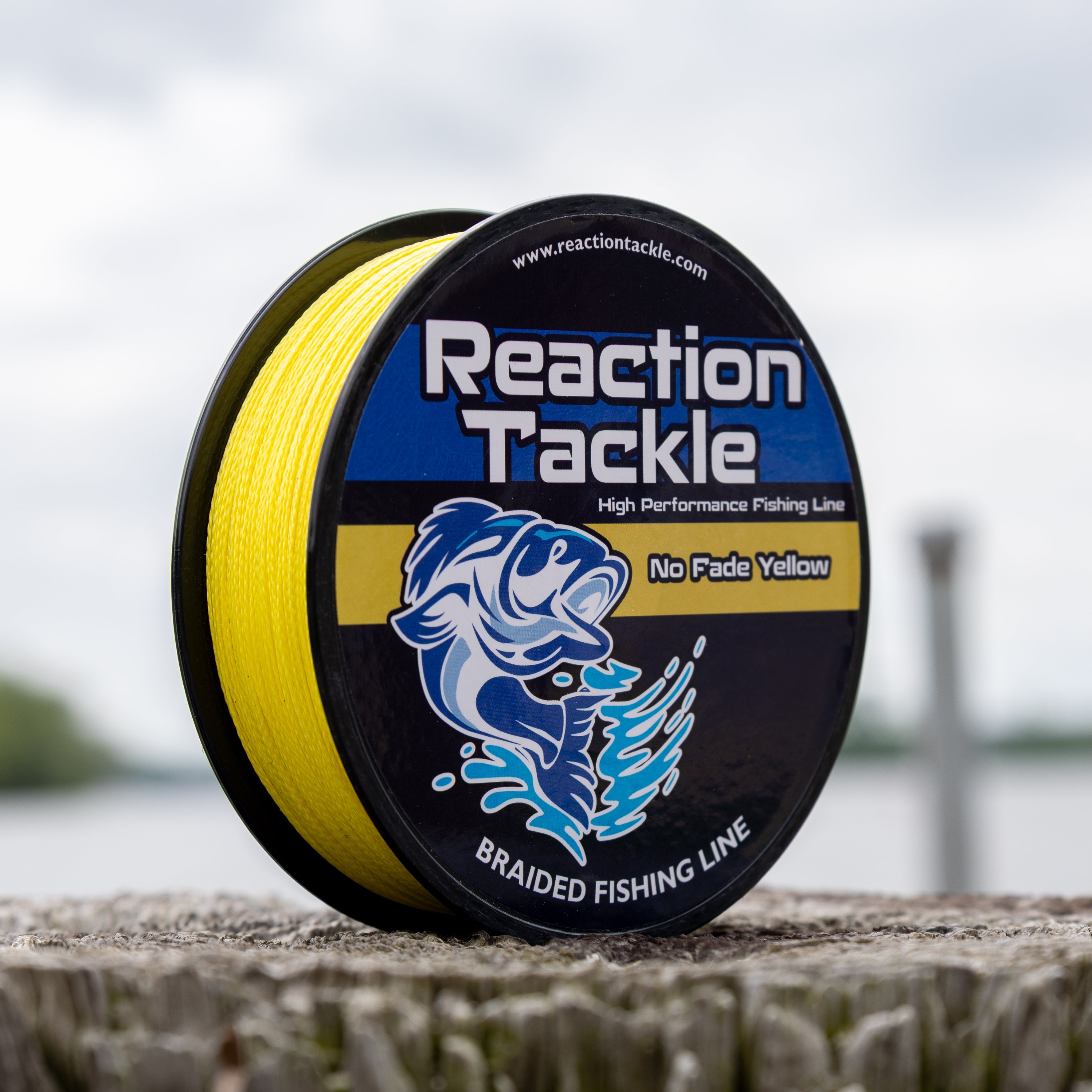 Reaction Tackle Braided Fishing Line - NO FADE Yellow