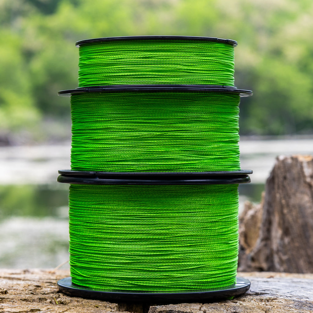 Reaction Tackle Braided Fishing Line - NO FADE Hi Vis Green