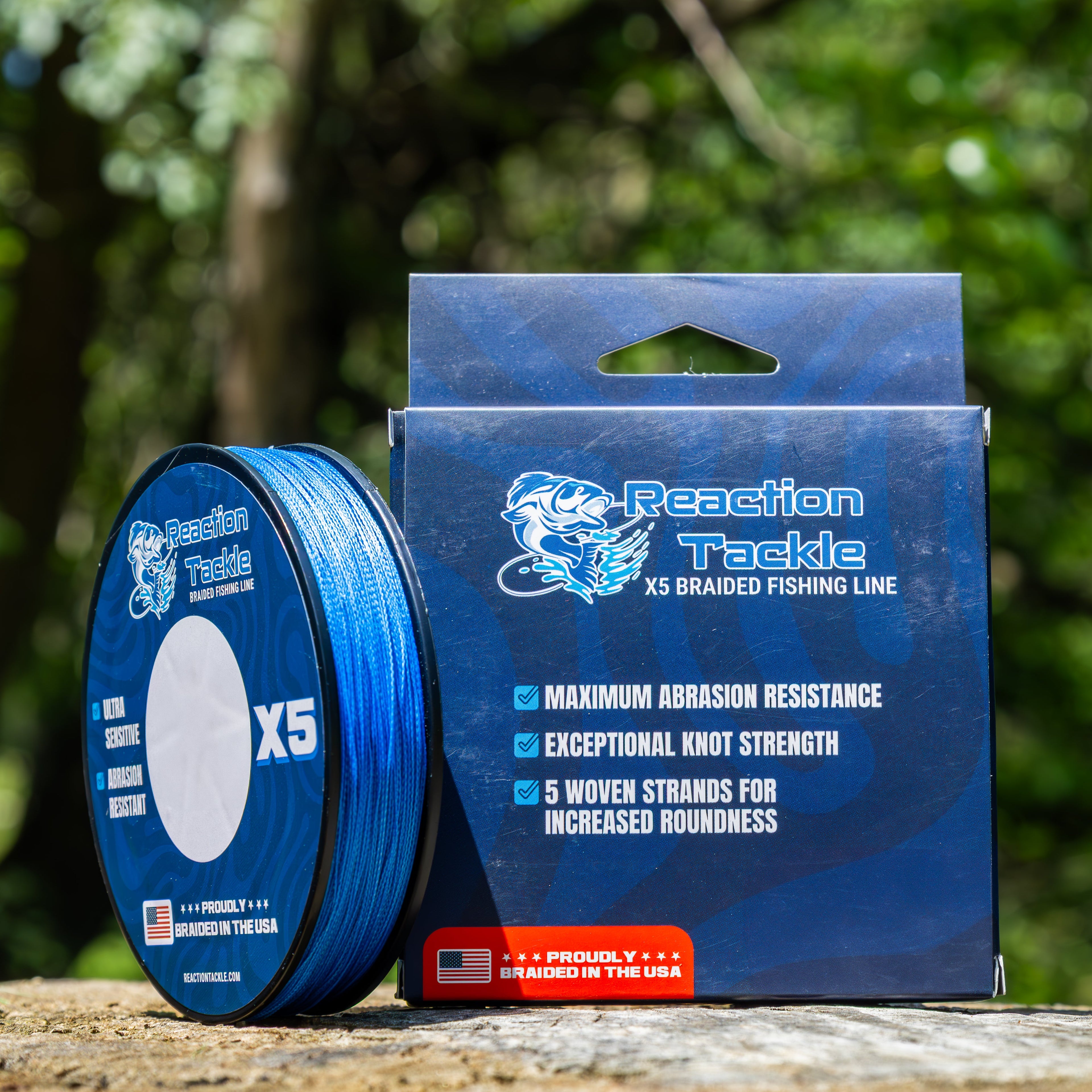 Reaction Tackle BRAIDED IN THE USA Fishing Line- X5