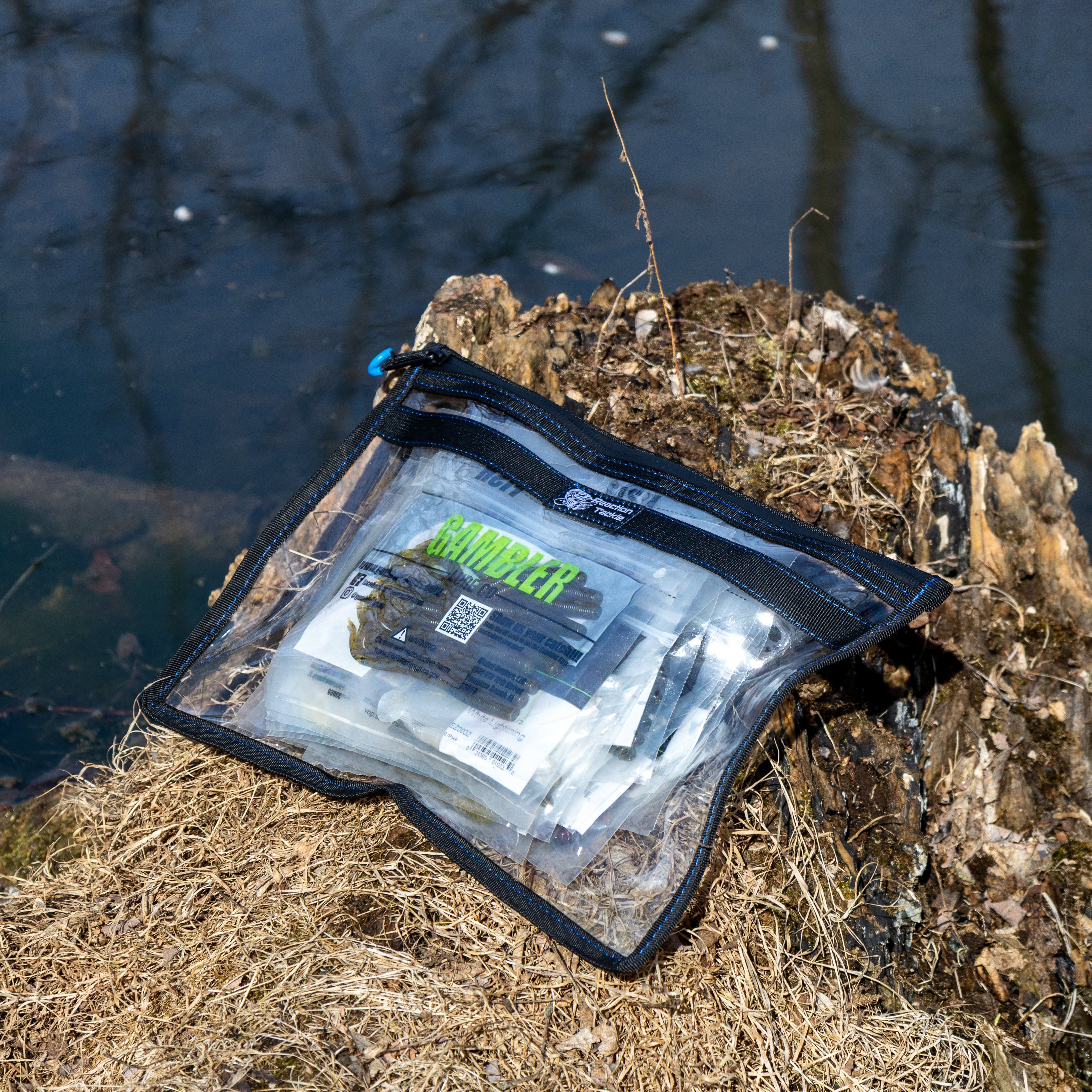 Reaction Tackle Clear Storage Bag Tackle Pak - Water-Resistant Plastic Storage