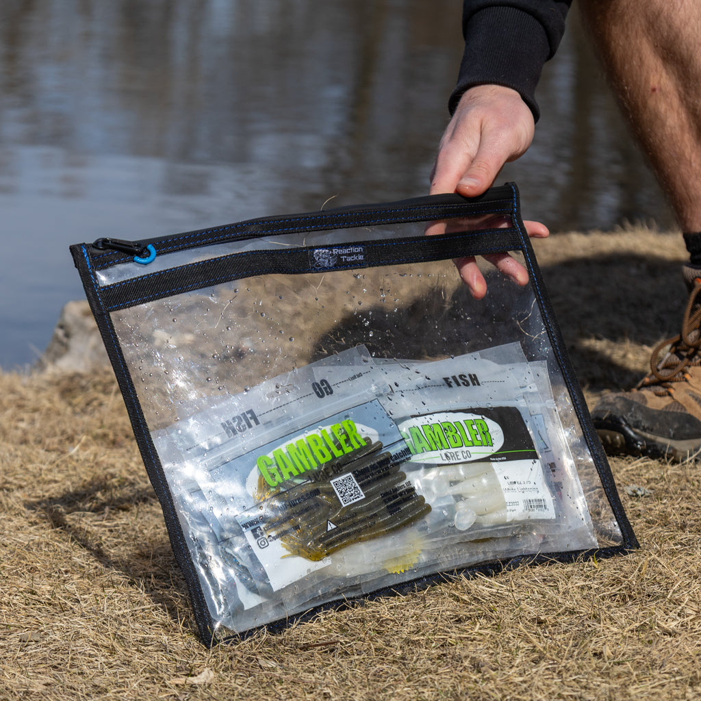 Reaction Tackle Clear Storage Bag Tackle Pak - Water-Resistant Plastic Storage