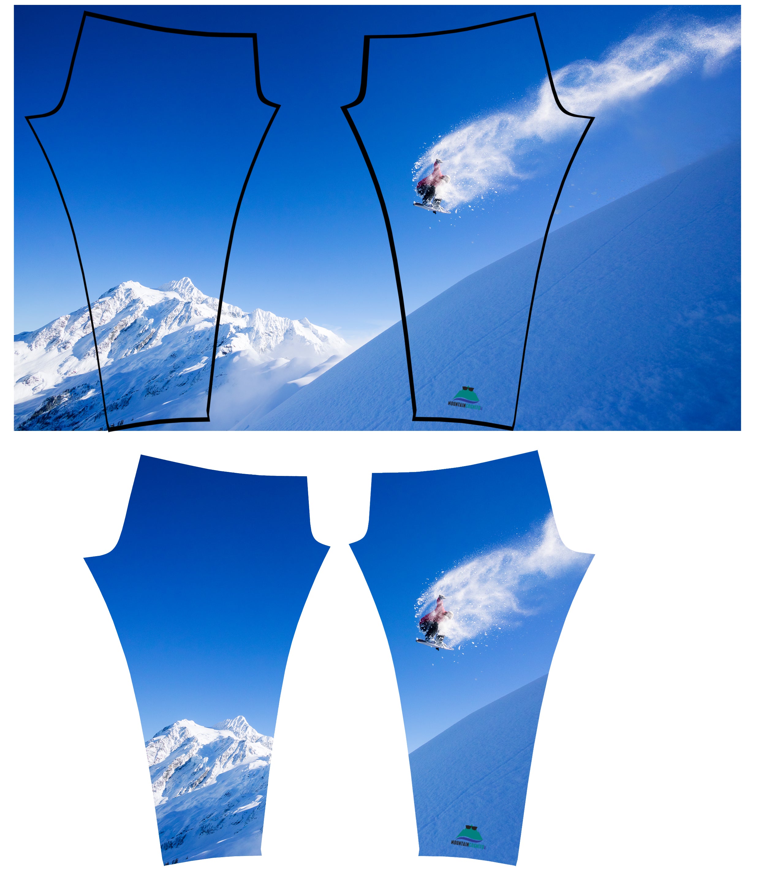 Snowboarder#3 Mountain Print Patterned All Sport Leggings