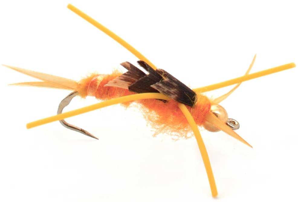 3 Pack Barbless Gold Bead Kaufmann's Golden Stone Fly with Rubber Legs - Hook Size 12