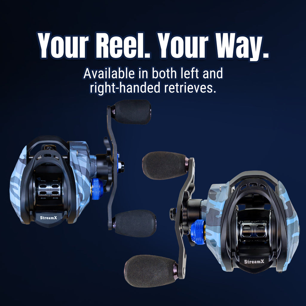 Reaction Tackle Baitcasting Fishing Reel- StreamX Edition- 7.5:1 Gear Ratio
