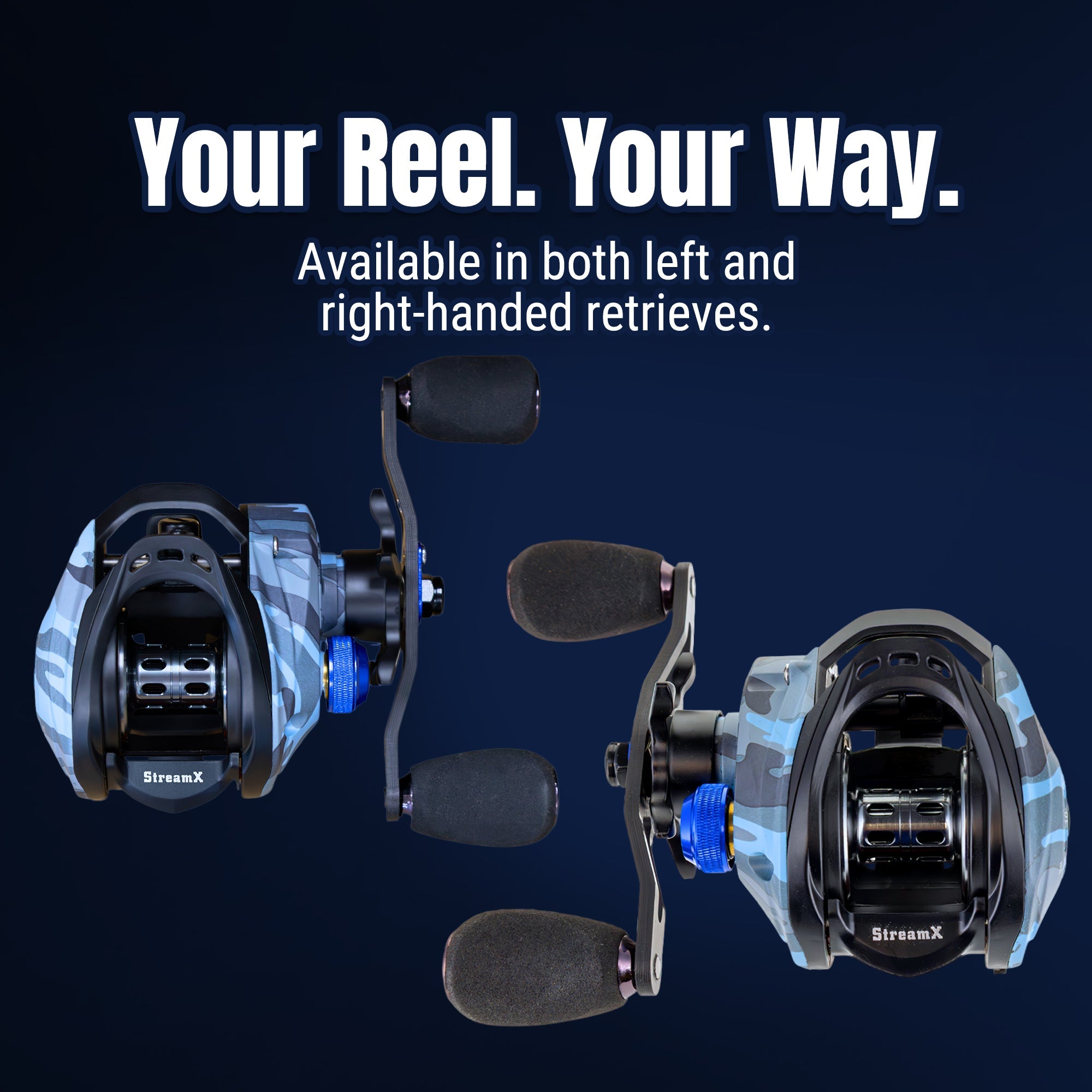 Reaction Tackle Baitcasting Fishing Reel- StreamX Edition- 7.5:1 Gear Ratio