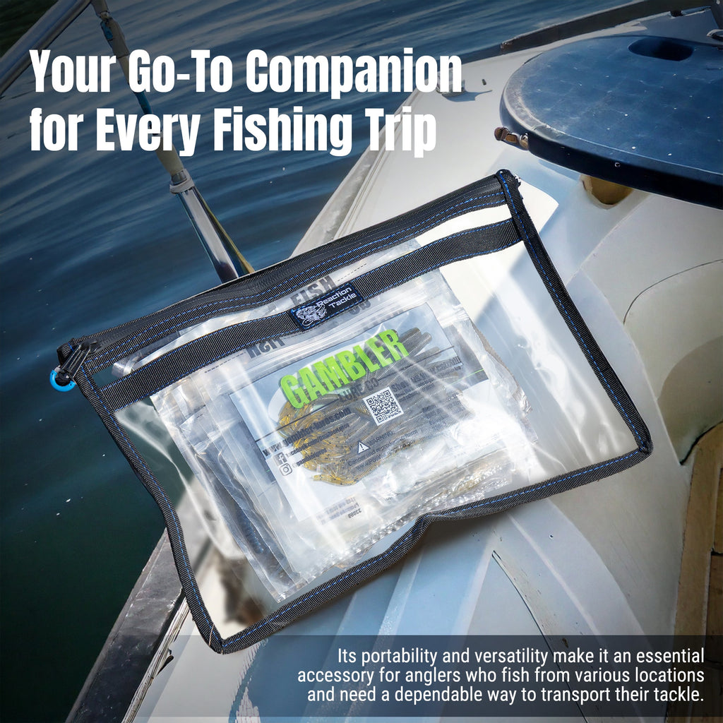 Reaction Tackle Clear Storage Bag Tackle Pak - Water-Resistant Plastic Storage