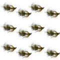 Tungsten Bead Tactical Mini Bugger Czech Nymph Euro Nymphing Fly - 1 Dozen Flies Size 12