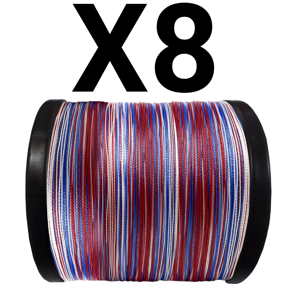 Reaction Tackle X8 Braided Fishing Line - USA Camo 8 Strand