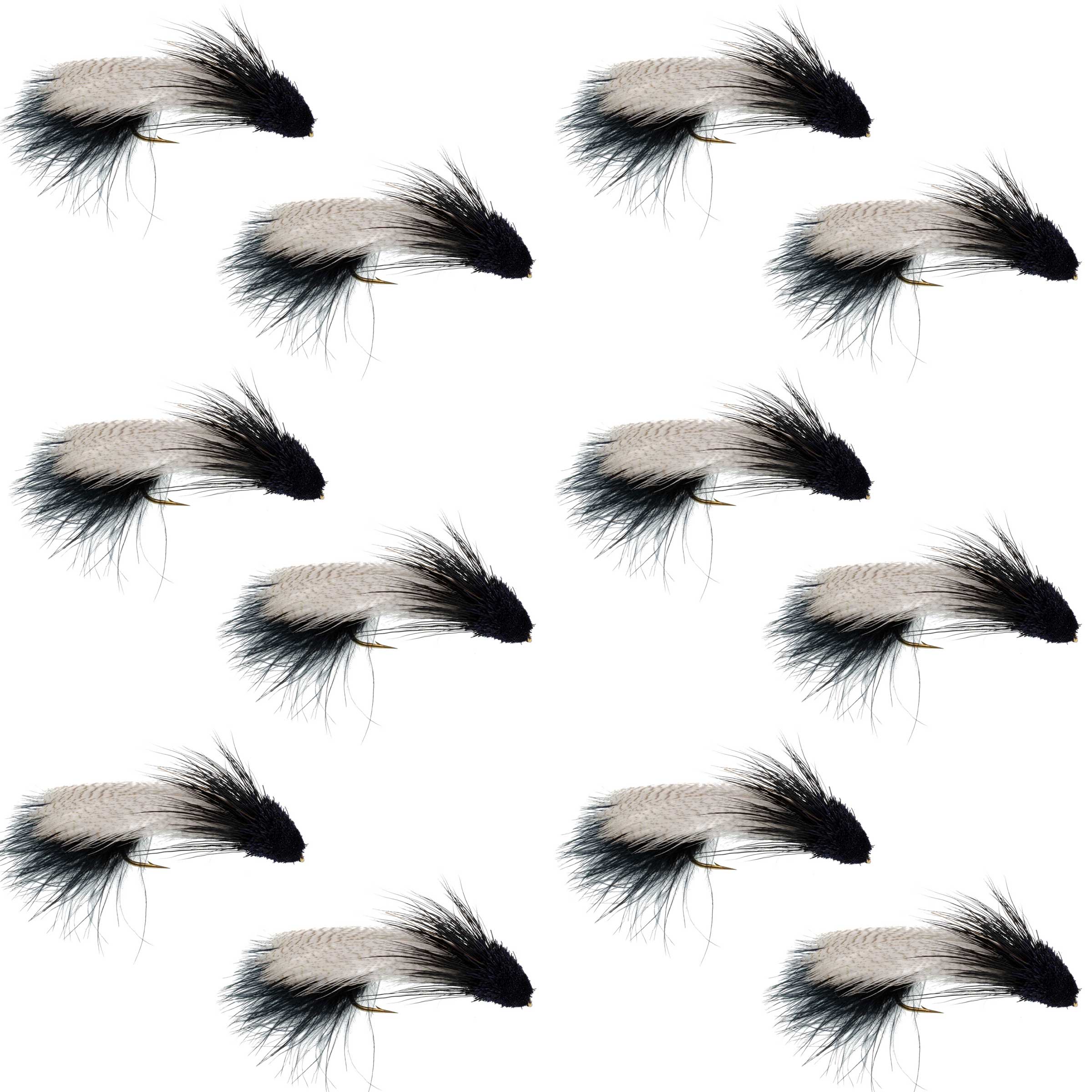 Galloup's Zoo Cougar Black Streamer Fly - 12 Flies Size 4