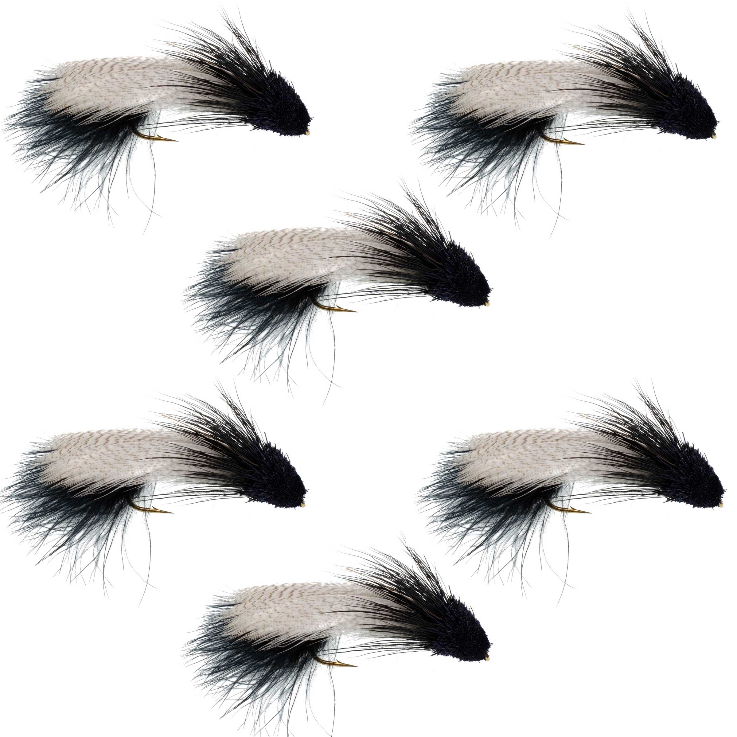 Galloup's Zoo Cougar Black Streamer Fly - 6 Flies Size 4