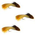 3 Pack Galloup's Zoo Cougar Golden Brown Streamer Fly - Size 4