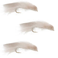 3 Pack Galloup's Zoo Cougar White Streamer Fly - Size 4