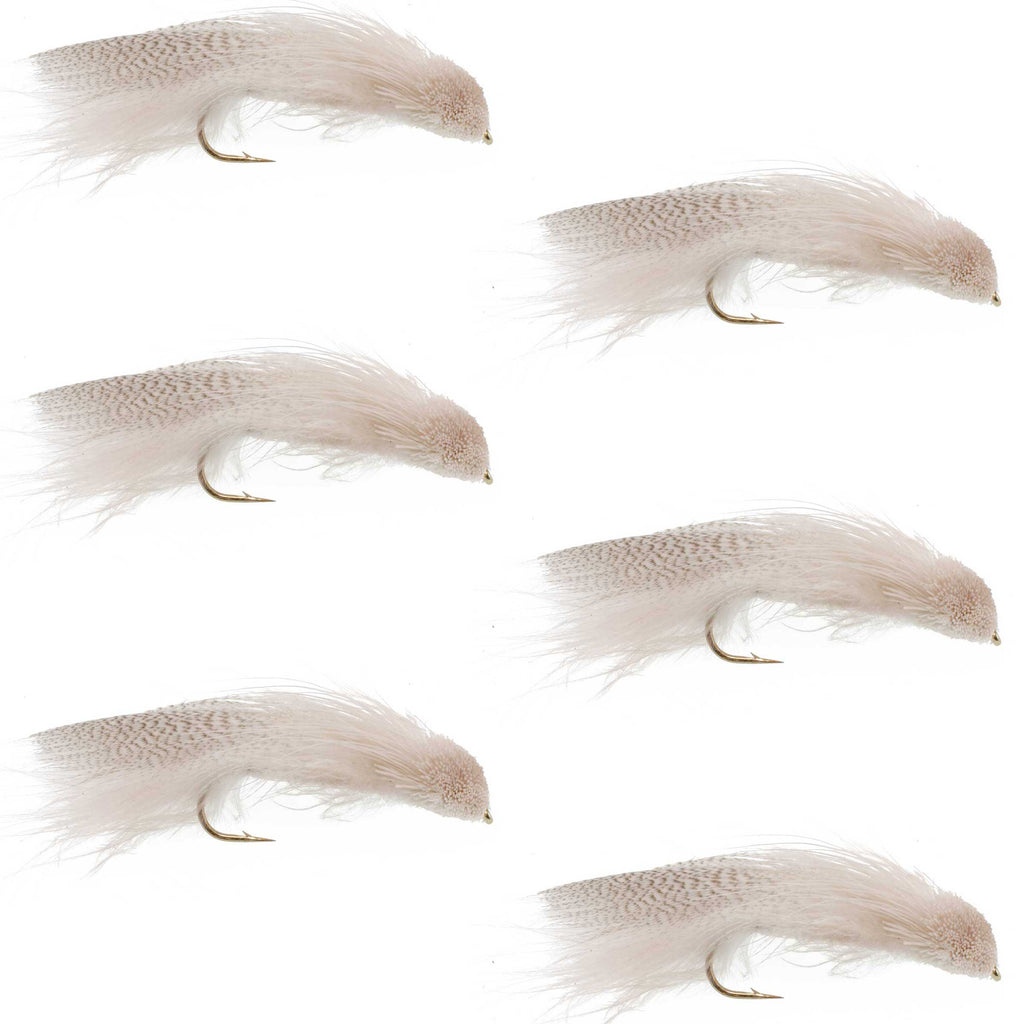 Galloup's Zoo Cougar White Streamer Fly - 6 Flies Size 4