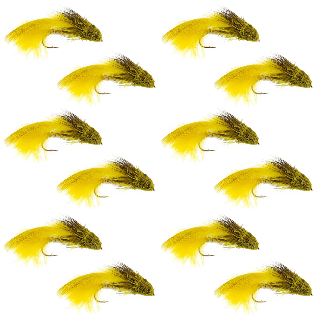 Galloup's Zoo Cougar Yellow Streamer Fly - 12 Flies Size 4