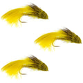 3 Pack Galloup's Zoo Cougar Yellow Streamer Fly - Size 4