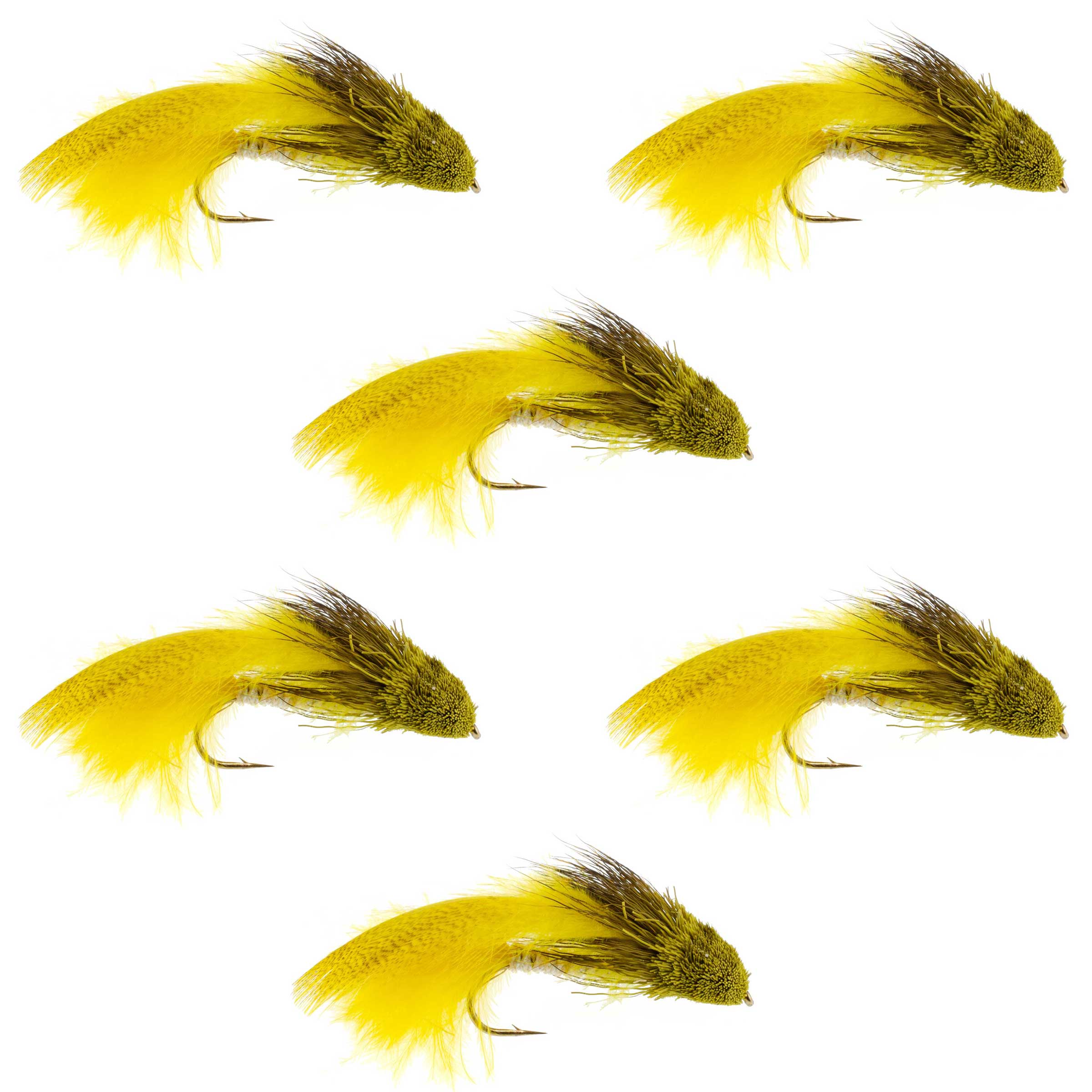 Galloup's Zoo Cougar Yellow Streamer Fly - 6 Flies Size 4