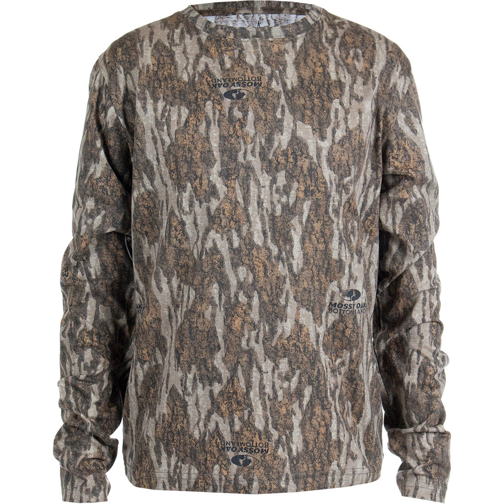Habit Youth Bear Cave Long Sleeve Camo Tee YXL-Mossy Oak New Bottomland