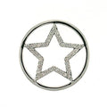 LOA316 - Rhodium Brass Pendant with AAA Grade CZ in Clear