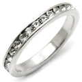 35128 - High-Polished 925 Sterling Silver Ring with Top Grade Crystal in Clear