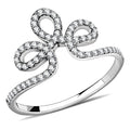 DA141 - High polished (no plating) Stainless Steel Ring with AAA Grade CZ in Clear