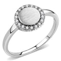 DA340 - No Plating Stainless Steel Ring with AAA Grade CZ in Clear