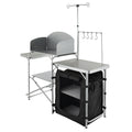 BioTa Aluminum Folding Outdoor Camp Table with Detachable Windscreen
