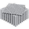 Modular Interlocking Cushion, 12 Pack 12" x 12" Splicing Drainage Mats, PVC Interlocking Drainage Floor Tiles, Non-Slip Drainage Holes for Restroom, Bathroom, Kitchen, Pool, Wet Areas, Gray