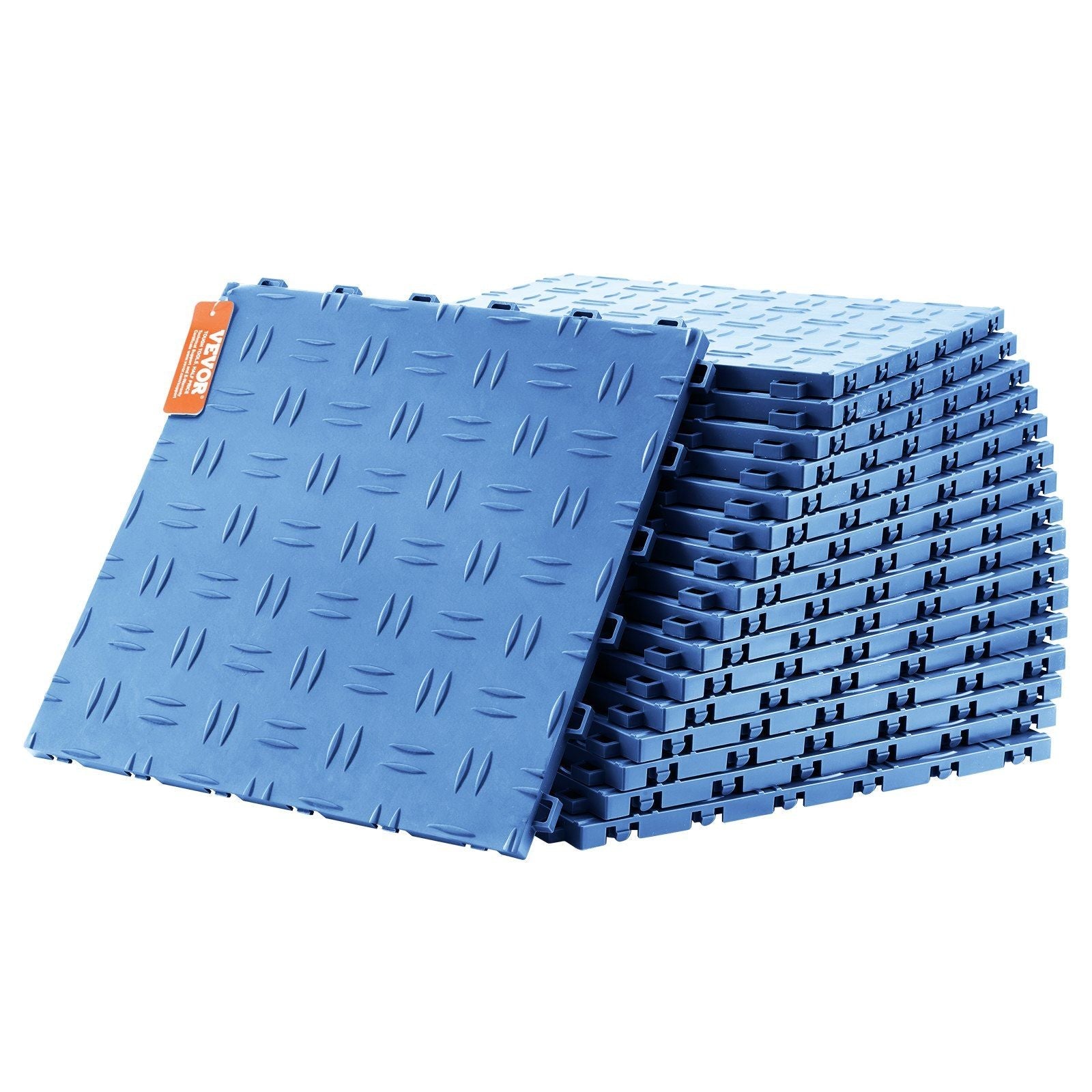 Garage Tiles Interlocking, 12 x 12 x 0.53 inch 25 Pack Garage Floor Covering Tiles, Non-Slip Double-Sided Texture Garage Flooring Tiles, for Garages, Basements, Repair Shops, Blue