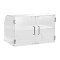 Pastry Display Case, 2-Tier Commercial Countertop Bakery Display Case, Acrylic Display Box with Rear Door Access & Removable Shelves, Keep Fresh for Donut Bagels Cake Cookie, 22"x14"x14"
