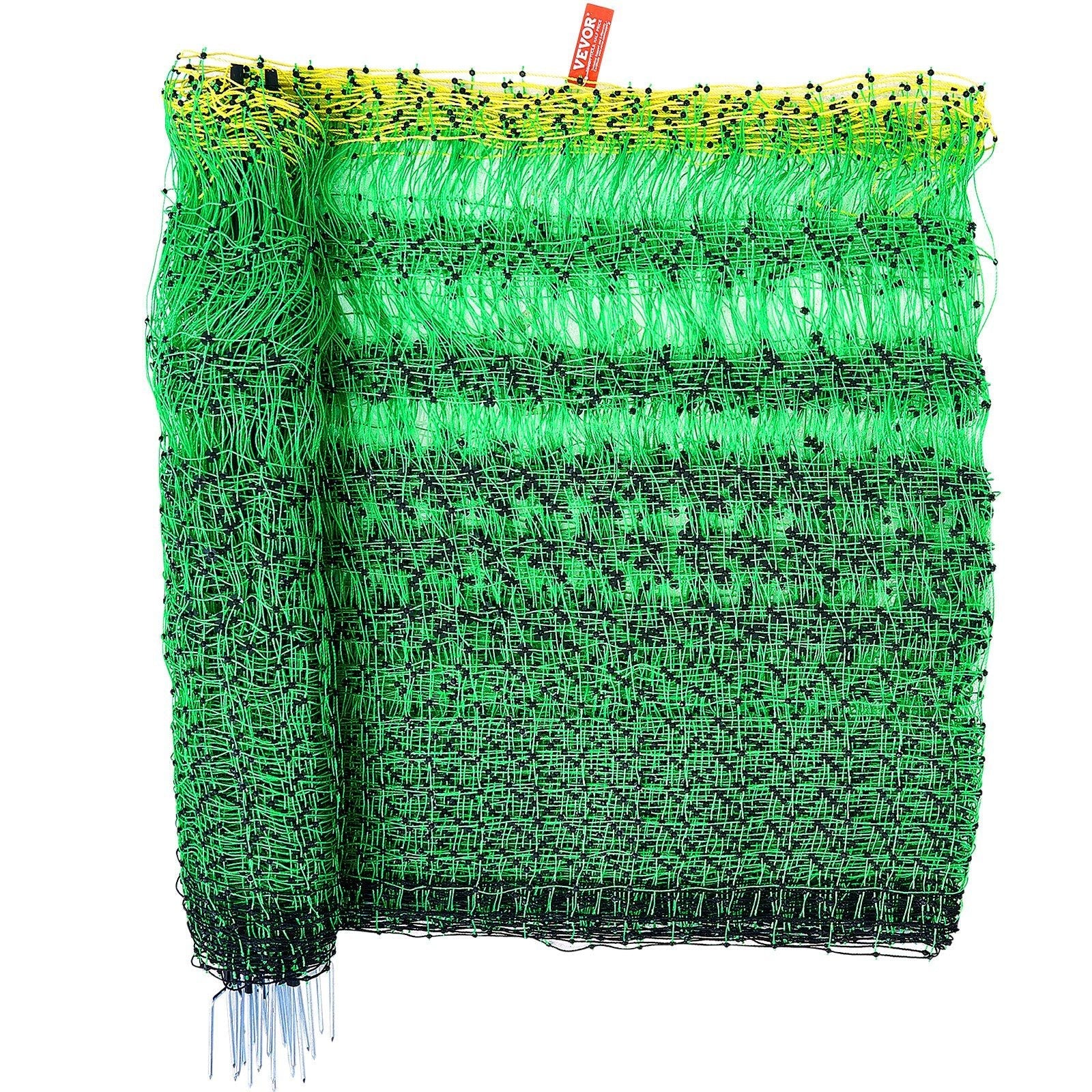 Electric Fence Netting, 35" H x 164' L, PE Net Fencing with Posts & Double-Spiked Stakes, Utility Portable Mesh for Goats, Sheep, Lambs, Deer, Hogs, Dogs, Used in Backyards, Farms, and Ranches