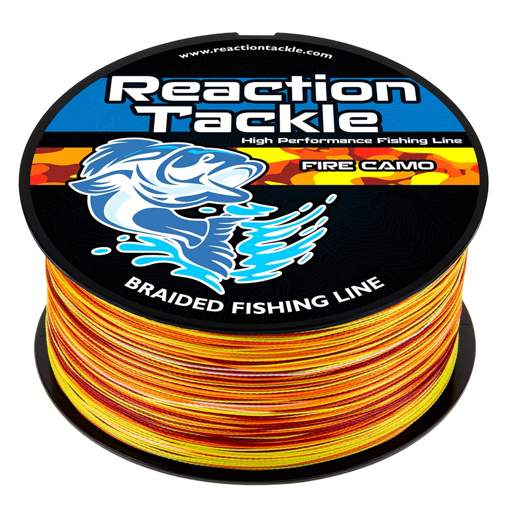 Reaction Tackle Braided Fishing Line - Fire Camo